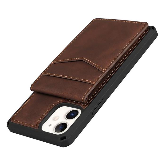 OEM - Skal med Kortplatser till iPhone 11 - Brun
