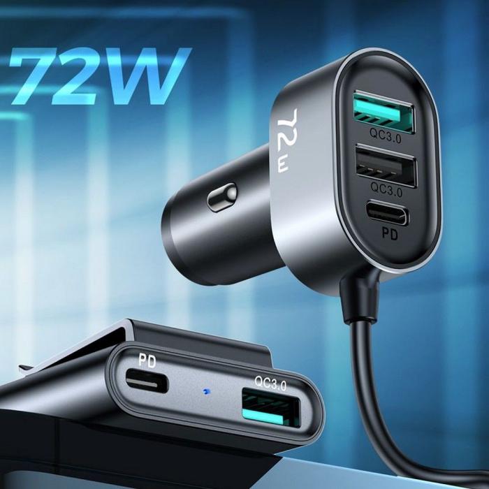 Joyroom - Joyroom JR-CL05 5-Port Usb Billaddare 72W - Svart