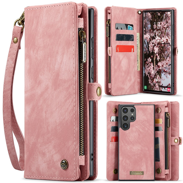 CASEME Galaxy S25 Ultra Plånboksfodral Med Rem - Rosa | 2353 | AlltMobil