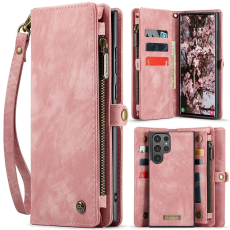 Caseme - CASEME Galaxy S25 Ultra Plånboksfodral Med Rem - Rosa