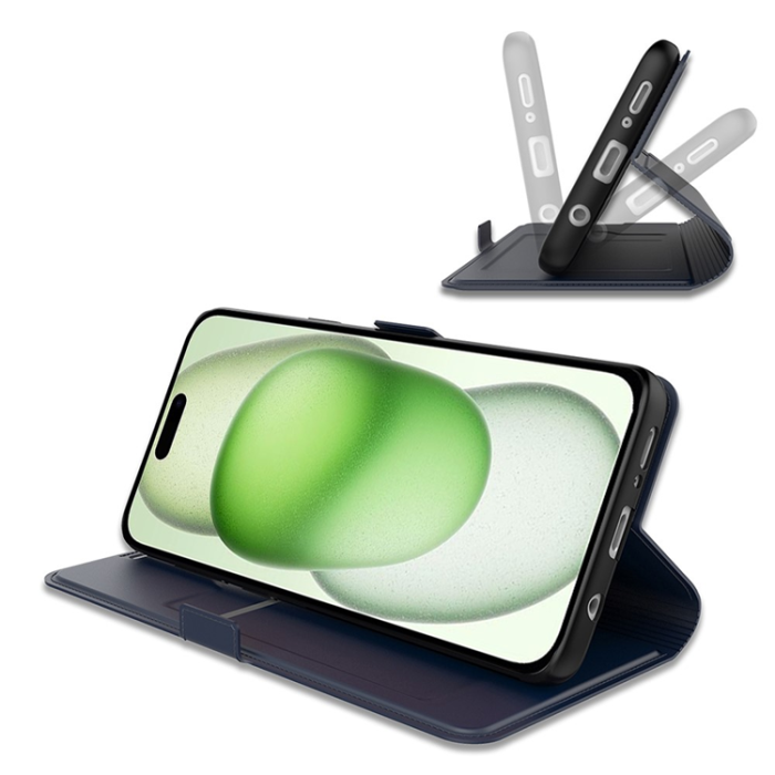 A-One Brand - iPhone 16 Pro Plånboksfodral Shockproof - Blå