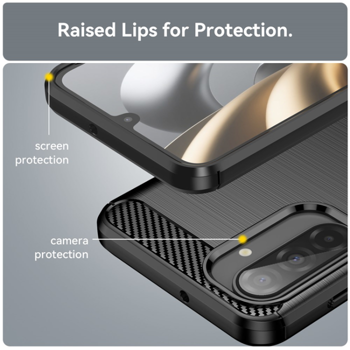 A-One Brand - Galaxy A17/A26 Mobilskal Carbon Fiber Brushed - Svart