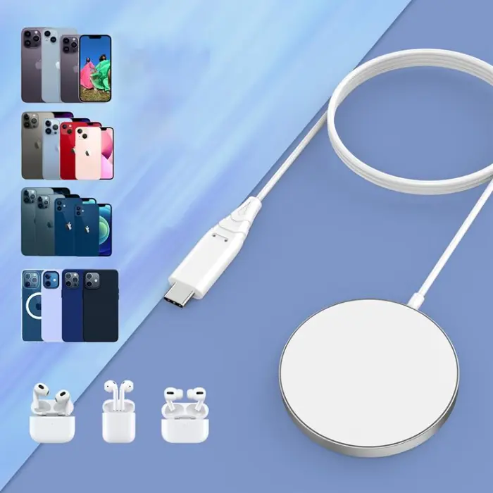 Choetech - Choetech Trådlös Laddare 15W Med USB-C Kabel - Vit