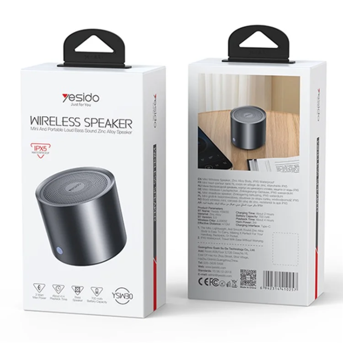 Yesido - YESIDO Trådlös Högtalare Bluetooth YSW30 IPX5 3W Mini - Svart