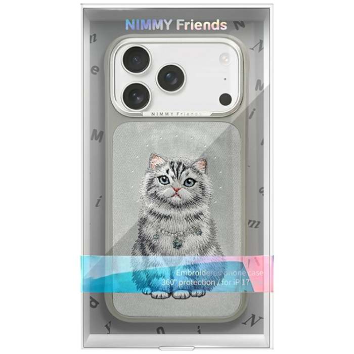 NIMMY - Nimmy Mobilskal För iPhone 17 Pro MagSafe Lucky Fashion Cat - Grå