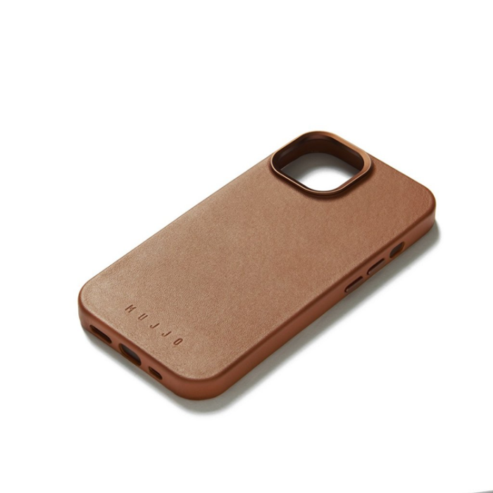 Mujjo - Mujjo iPhone 15 Mobilskal MagSafe Läder - Tan