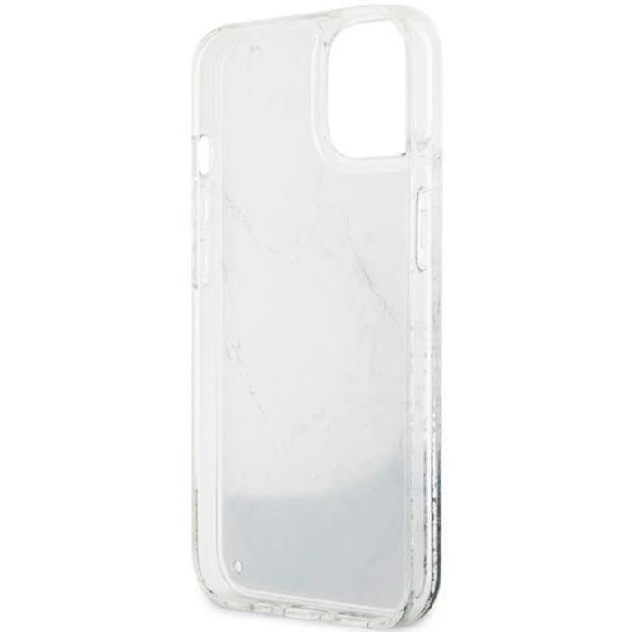Guess - Guess iPhone 14 Mobilskal Liquid Glitter Marble - Vit