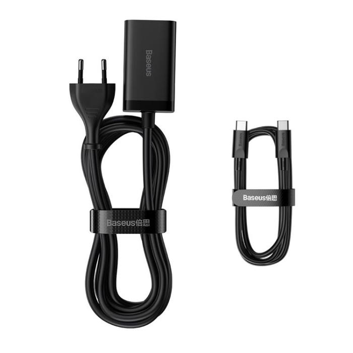 BASEUS - Baseus Väggladdare 2x USB-C/2x USB-A GaN3 100W - Svart