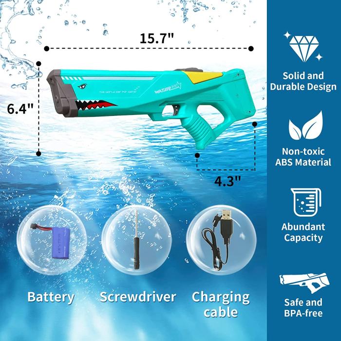 A-One Brand - 1500mah Kraftfulla Shark elektriska vattenpistoler - Röd