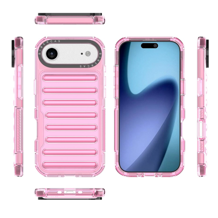 A-One Brand - iPhone 17 Air Mobilskal Stripe Design Detachable - Ljusrosa