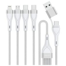 4smarts - 4smarts 4in1 USB-C Till USB-C/Lightning/Micro-USB Kabel 1.2m - Vit