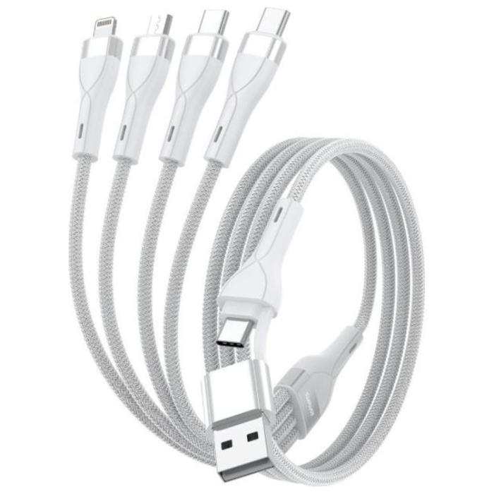 4smarts - 4smarts 4in1 USB-C Till USB-C/Lightning/Micro-USB Kabel 1.2m - Vit