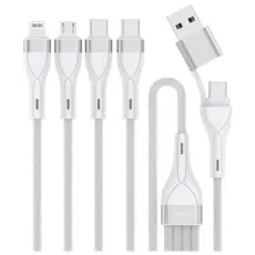 4smarts - 4smarts 4in1 USB-C Till USB-C/Lightning/Micro-USB Kabel 1.2m - Vit
