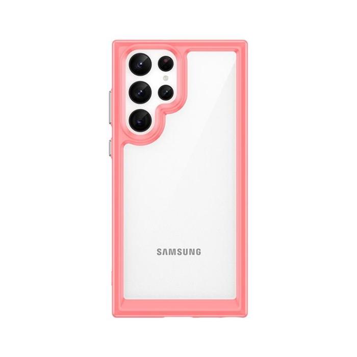 OEM - Galaxy S22 Ultra Skal Outer Space med en Gelram - Röd