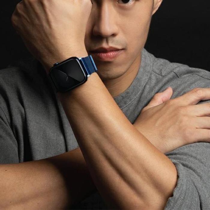 UNIQ - Uniq Apple Watch 4/5/6/7/SE (42/44/45mm) Armband Stainless Steel - Cobalt Blå