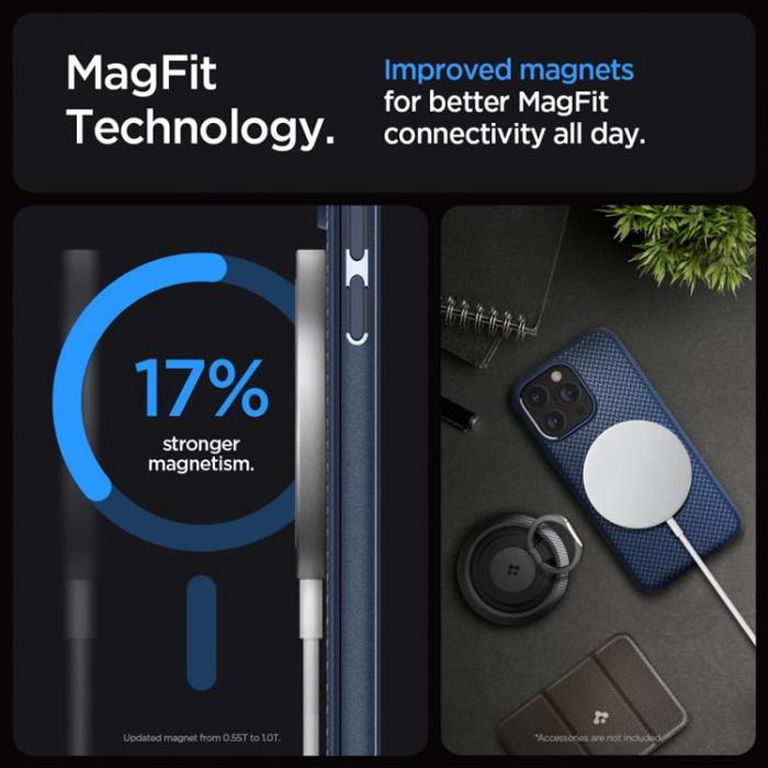 Spigen - Spigen iPhone 15 Pro Max Mobilskal Magsafe Armor - Marinblå