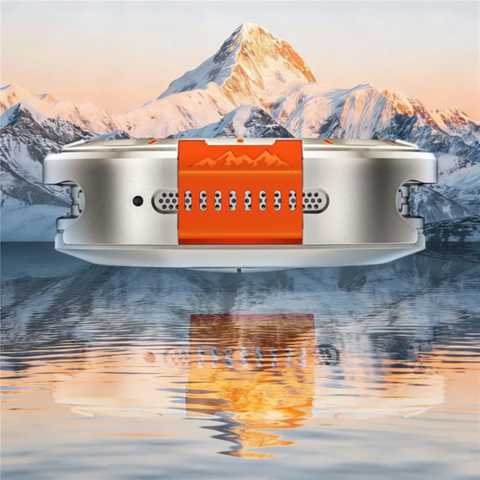 A-One Brand - Metallskal För Galaxy Watch Ultra 47mm (2025) - Titanium/Orange