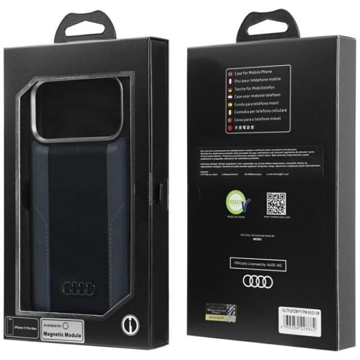 Audi - Audi iPhone 17 Pro Max Mobilskal MagSafe Syntetiskt Läder A6 - Svart