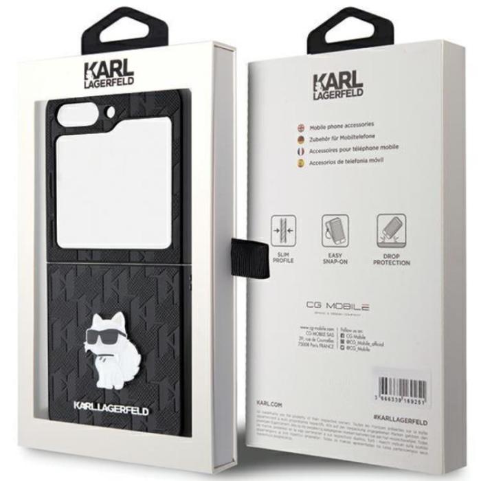 KARL LAGERFELD - Karl Lagerfeld Galaxy Z Flip 5 Mobilskal Saffiano Monogram Choupette Pin