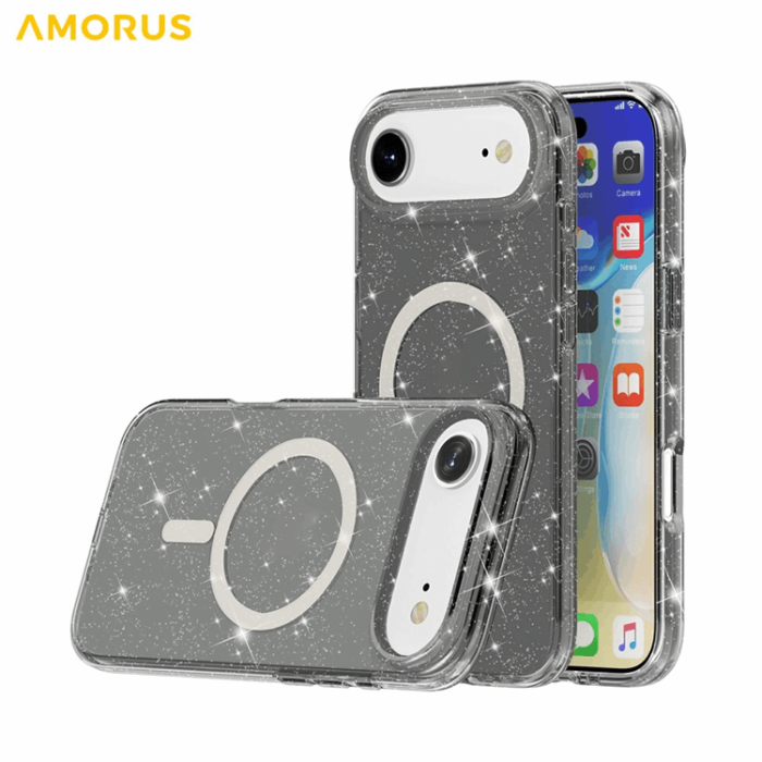 AMORUS - AMORUS iPhone Air Mobilskal Magsafe Glitter Powder PC + TPU