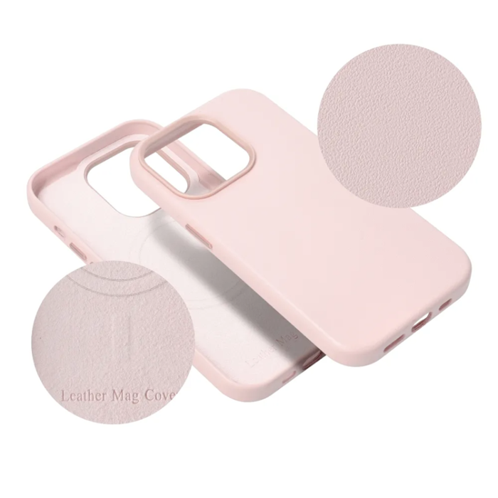 OEM - iPhone 15 Pro Mobilskal Magsafe Läder - Rosa
