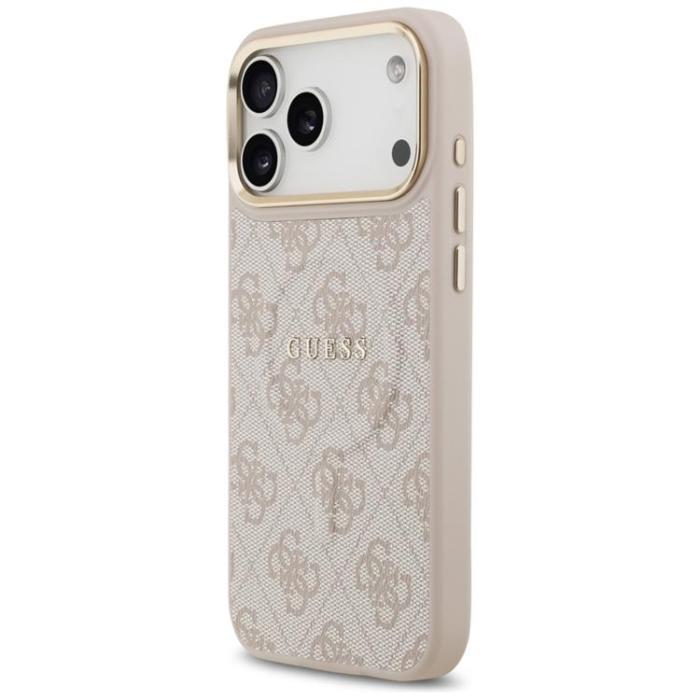 Guess - Guess iPhone 17 Pro Max Mobilskal MagSafe 4G PU Classic Logo - Rosa