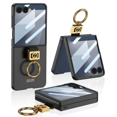 GKK - GKK Galaxy Z Flip 7 Mobilskal Ringhållare Härdat glas Fram