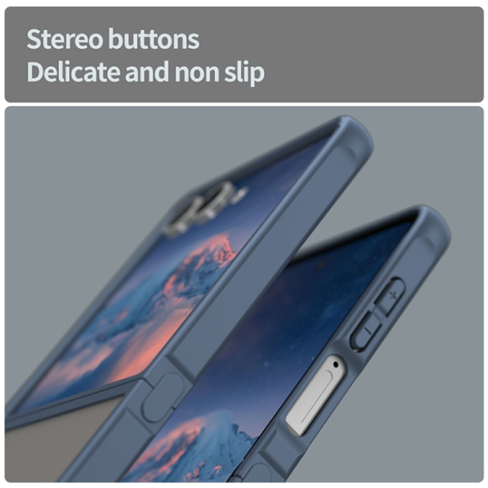 A-One Brand - Galaxy Z Flip 7 Mobilskal Drop Proof Frosted Translucent - Blå