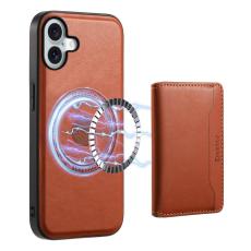 DENIOR - DENIOR D12 iPhone 16 Fodral Magsafe PU+TPU+PC Brun