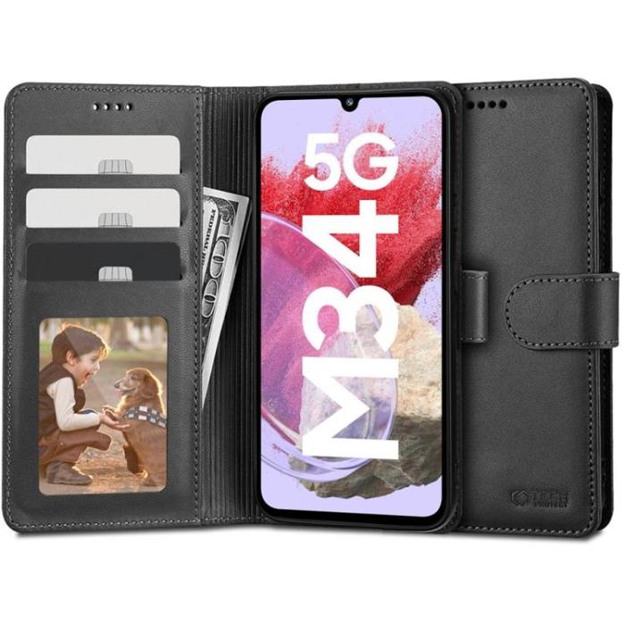 UTGATT - Tech-Protect Galaxy M34 5G Plånboksfodral - Svart