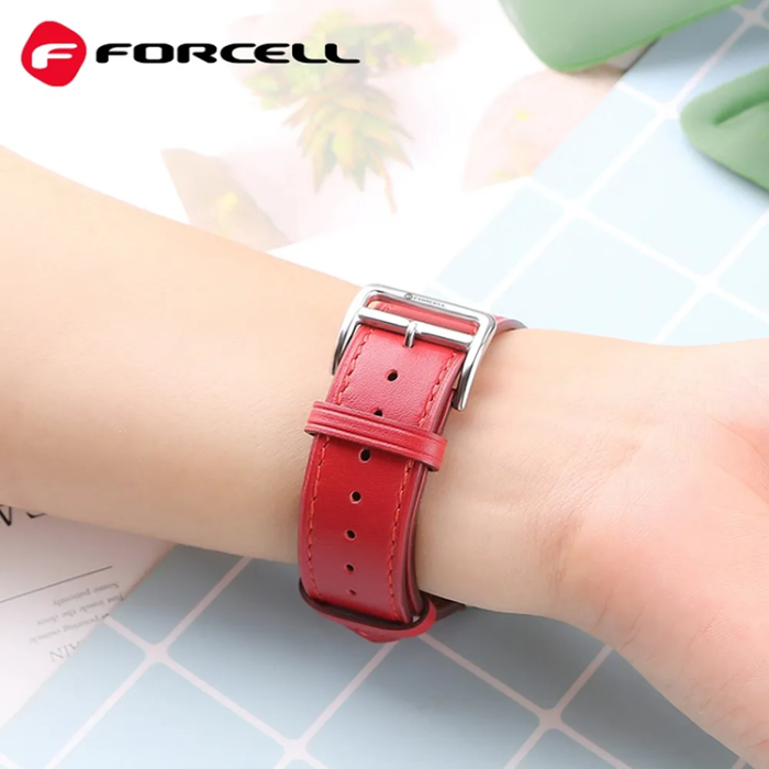 Tech-Protect - Forcell Apple Watch 38/40/41mm Armband Eco Läder - Röd