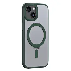 OEM - iPhone 15 Plus Mobilskal Magsafe Kickstand - Grön