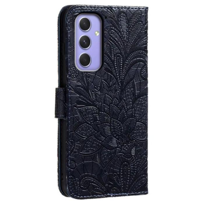 OEM - Samsung Galaxy S26 Plånboksfodral Spetsblommor Konstläder Flip - Svart