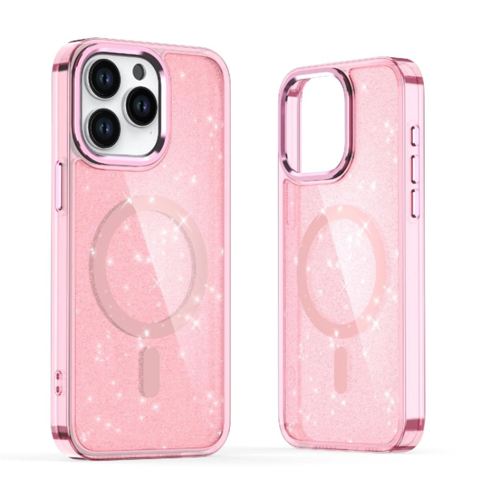 OEM - iPhone 16 Plus Mobilskal Magsafe Glitter - Rosa