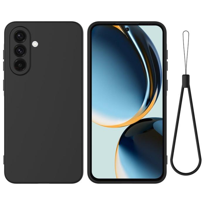 OEM - Mobilskal till Samsung Galaxy S26+ Flytande Silikon Med Handrem - Svart