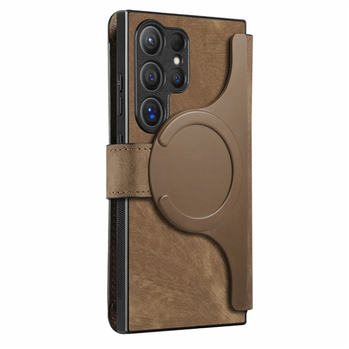 CASENEO - Caseneo Plånboksfodral För Galaxy S26 Ultra Magnetic Läder - Brun