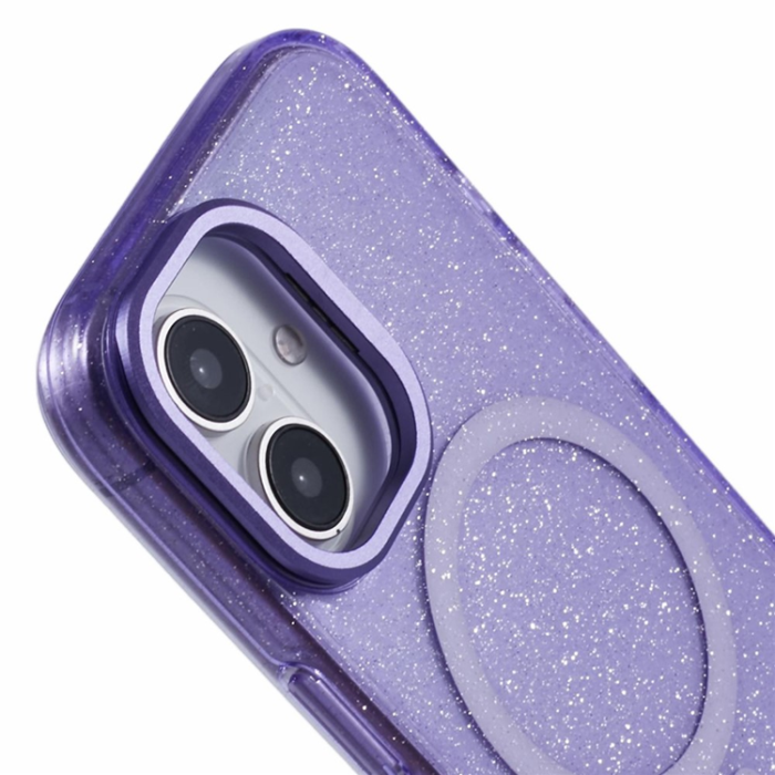 KIGC - KIGC iPhone 16 Mobilskal MagSafe Epoxy Kickstand - Lila
