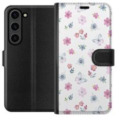 iSecrets - Pl&aring;nboksfodral till Samsung Galaxy S24+ med Blommor och fj&auml;rillar