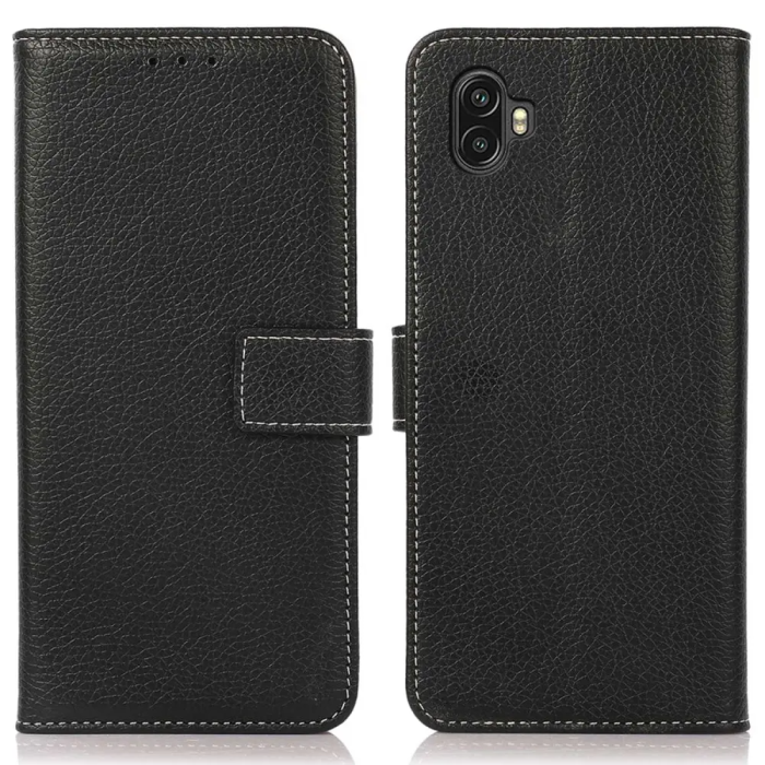 Taltech - Galaxy Xcover 6 Pro Plånboksfodral Litchi - Svart