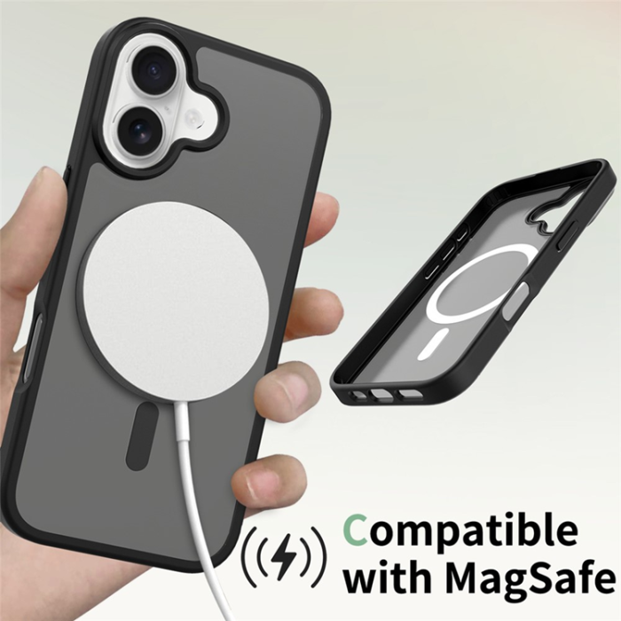 A-One Brand - iPhone 17 Mobilskal MagSafe Acrylic Hud Beröring - Svart
