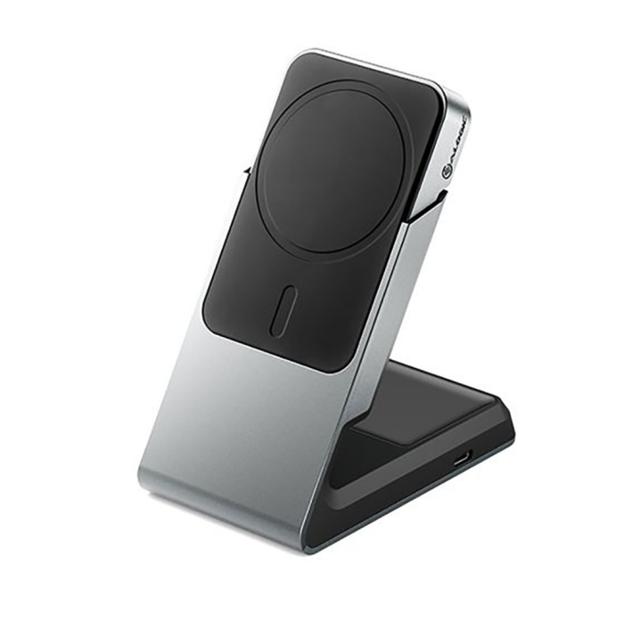 ALOGIC - ALOGIC 2-in-1 Trådlös Laddare MagSafe med Bordsdocka - Grå
