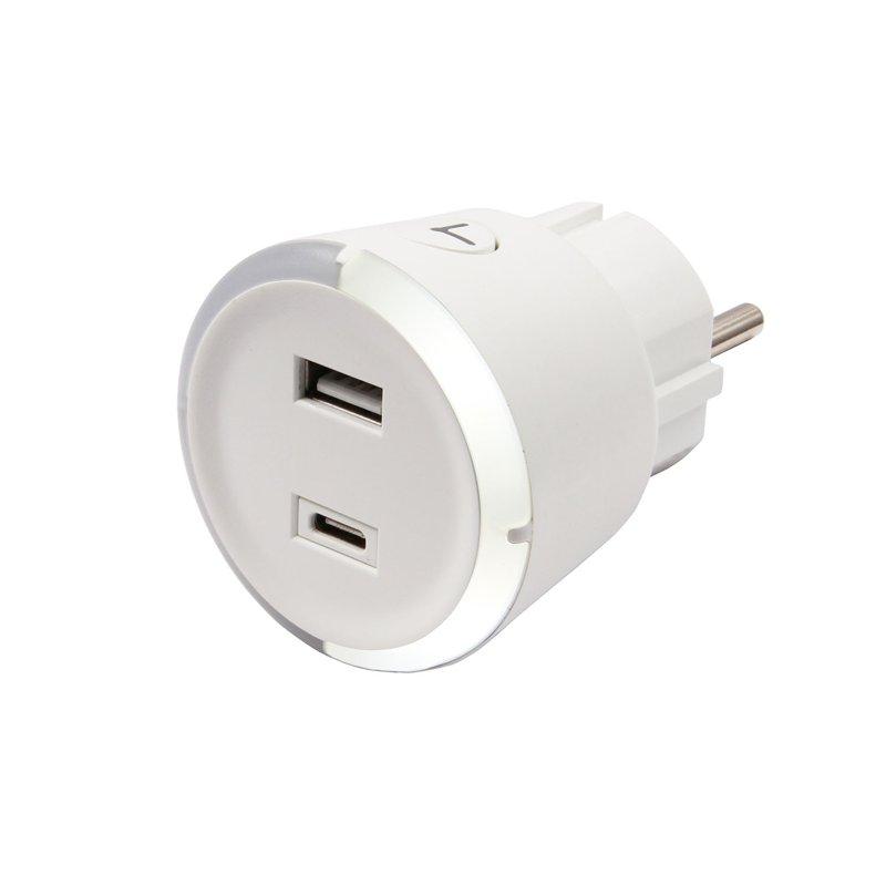 CAPIDI Säkerhetstimer USB A+C 1-4 3.4A Vit