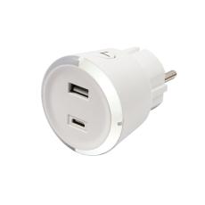 CAPIDI - CAPIDI S&auml;kerhetstimer USB A+C 1-4 3.4A Vit