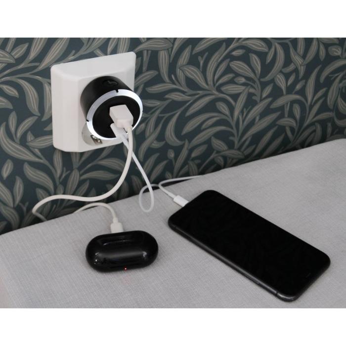 CAPIDI - CAPIDI Säkerhetstimer USB A+C 1-4 3.4A Svart