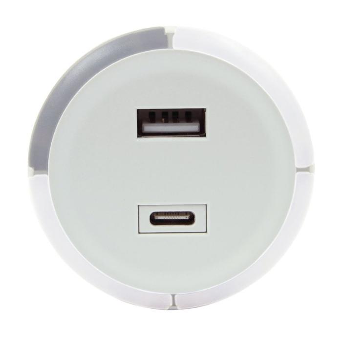 CAPIDI - CAPIDI Säkerhetstimer USB A+C 1-4 3.4A Vit