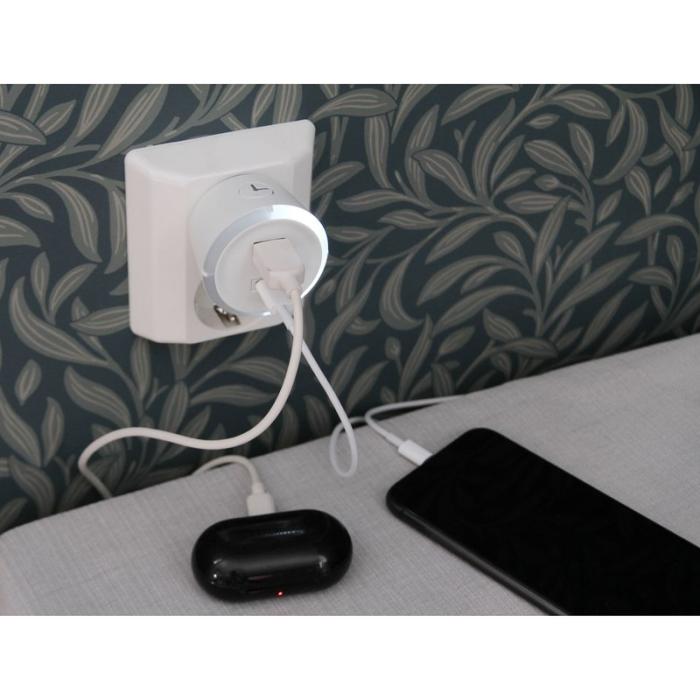 CAPIDI - CAPIDI Säkerhetstimer USB A+C 1-4 3.4A Vit