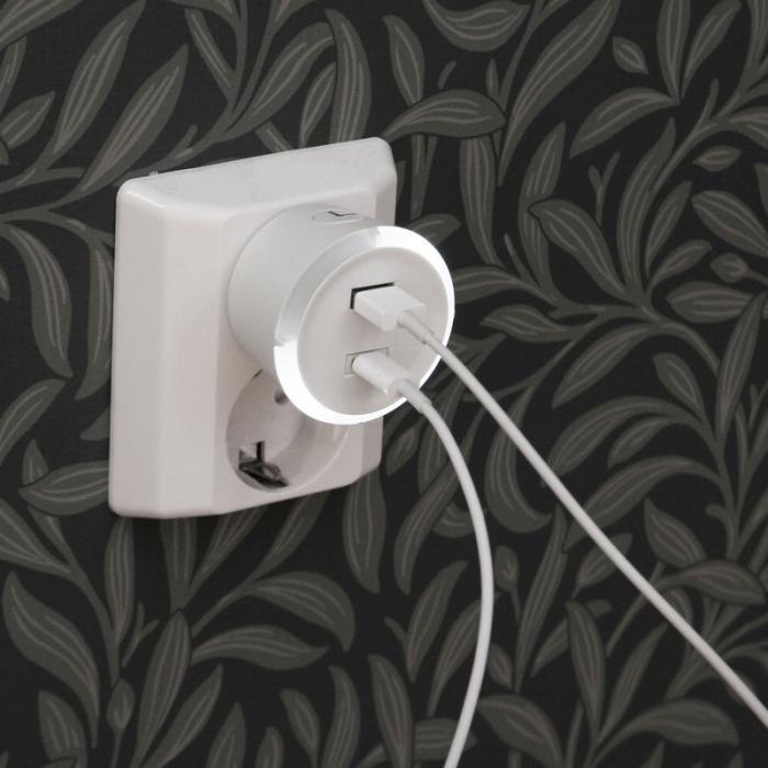 CAPIDI - CAPIDI Säkerhetstimer USB A+C 1-4 3.4A Vit
