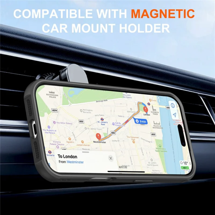 A-One Brand - iPhone 17 Pro Max Mobilskal MagSafe Kickstand TPU + PC - Svart