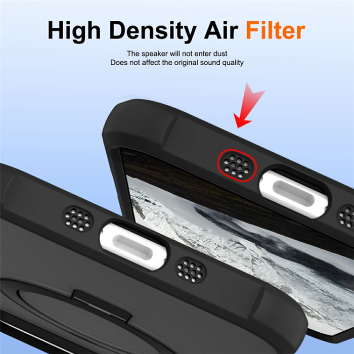 A-One Brand - iPhone 17 Air Mobilskal MagSafe TPU+PC Kickstand - Svart