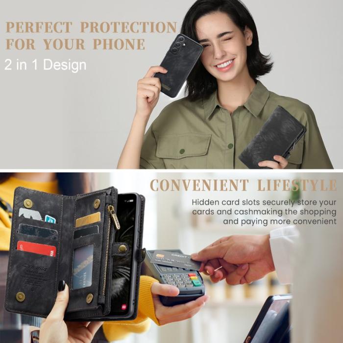 Caseme - CASEME 008 Samsung Galaxy A35 5G Plånboksfodral Konstläder Svart